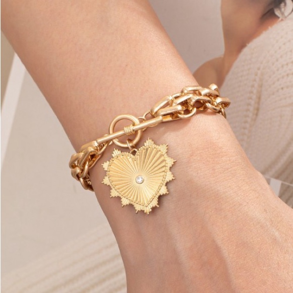 Heart Pendant Bracelet (7211) - Picture 2 of 6